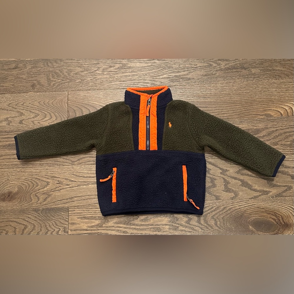 Polo Ralph Lauren color block half zip fleece pullover 2T